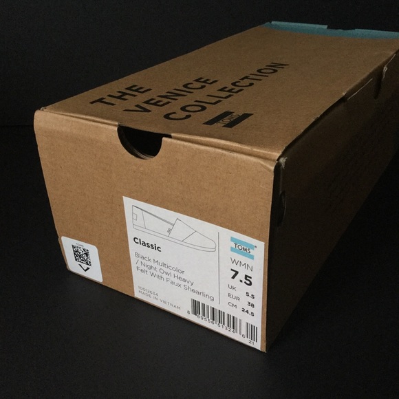 TOMS Classic Heavy Felt Faux Shearling 7.5 - Picture 2 of 3